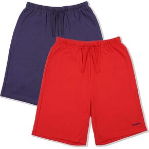 Boy's Shorts 100% Cotton Athletic Shorts for Kids Comfy Drawstring Shorts with Pockets Boys & Girls 2-Pack