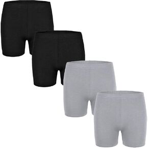 Dance Shorts Under Dress 4-Pack Girls Dance Shorts Kids Play Shorts Under Dress Shorts Cartwheel Bike Shorts