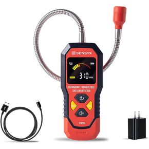 Rechargeable HVAC Refrigerant Leak Detector, Halogen Freon Sniffer, Air Conditioning Detection, Automotive Gas Finder (SFD201 Refrigerant&Combustible Gas Detector)