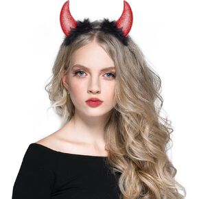 Devil's Horns Hairband Halloween Costume for Women Men Girls Demon Headbands for Cosplay Birthday Party Performance