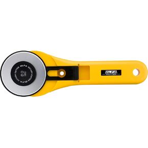 OLFA 60mm Straight Handle Rotary Cutter (RTY-3/G) - Rotary Fabric Cutter w/Blade Cover for Crafts, Sewing, Quilting, Replacement Blade: OLFA RB60-1