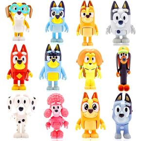 Bluey Toys 12-Pack, Family Beach Day 2-3.5 Inch, Wolfs-Bluey Figures Toys Playset, Wolves-Bluey Action Figurines Family and Friends Set.