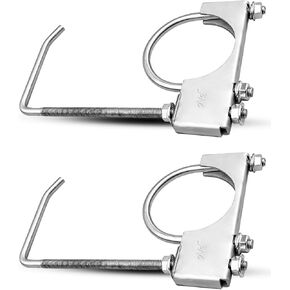 Exhaust Clamp with Hanger Fit for 3" Exhaust Pipe, Universal Clamp with Rear Muffler Hanger, 2 Pcs