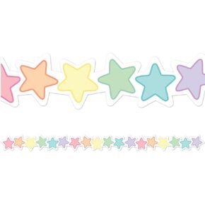 Teacher Created Resources Pastel Pop Stars Die-Cut Border Trim