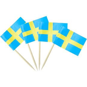 Denmark Flag Danish Dane Small Toothpick Mini Cupcake Flags Decorations (100 pcs)