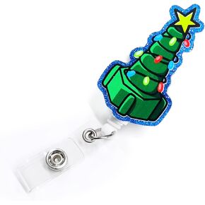 Christmas Badge Reel Retractable ID Clip You Serious Clark Funny Acrylic Christmas Badge Holder Alligator Clip Holiday Nurse Teacher Student Office Staff Name Tag Decor
