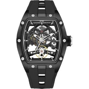 BUREI Men's Watch, Analog Automatic Watch Luxury Stainless Steel Waterproof Men Watch