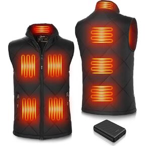 FERNIDA Heated Vest for Men and Women with Battery Pack 5V USB Heated Vest Jacket 8 Heating Zones Lightweight Heated Vest