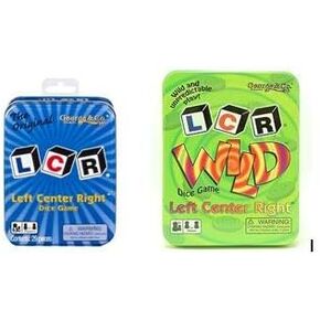 2 Pack, LCR Original in a Blue Tin & LCR Wild in a Green Tin Dice Game