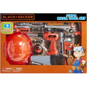 BLACK+DECKER Junior Kids Tool Set - Mega Tool Set with 42 Tools & Accessories! Role Play Tools for Toddlers Boys & Girls Ages 3 Years Old and Above, Includes Helmet! (58505)