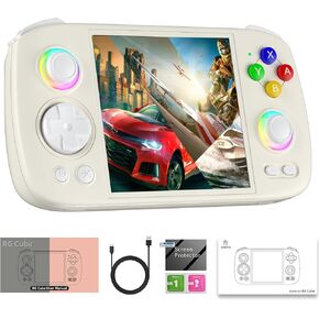 وحدة تحكم ألعاب RG Cube Retro بدون ألعاب، وحدة تحكم ألعاب محمولة، شاشة متعددة اللمس، نظام Android 13، وحدة تحكم ألعاب فيديو، بطارية 5200 مللي أمبير، مروحة عالية السرعة، 16 مليون لون RGB الإضاءة (رمادي)