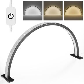 Large Half Moon Light for Nail Desk, 30" 48W Professionals Led Light, Desk Lamp for Lash Eyelash Extension,Makeup Desk lamp,Color Temperature 2700K-6000K, Salon&Home(Crystal Diamond)