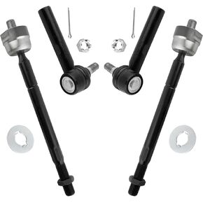 4Pcs Suspension Kit Front Outer Inner Tie Rods End Links Driver Passenger Fit For Toyota Tacoma 2005 2006 2007 2008 2009 2010 2011 2012 2013 2014 2015 2016 2017 2018 Replace# ES80895 EV800529