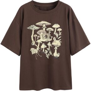 CIDER Jersey Round Neckline Mushroom Short Sleeve Top