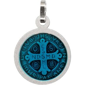 VILLAGE GIFT IMPORTERS Saint Benedict Pendant with Colorful Back | Patron Saint of Students | Powerful Spiritual Protection and Inspiration | Catholic Devotional Accessory