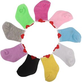 6 Pair Doll Socks Doll Accessory for American 16-22 Inch Baby Doll, 9 Pairs Two-Tone Color Base Socks Sent Randomly 6 Pairs