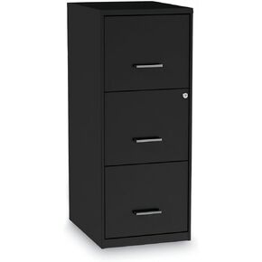 Alera 2806770 14 in. x 18 in. x 34.9 in. Soho Vertical 3-Drawer File Cabinet - Black