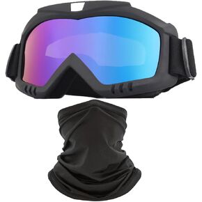 Dirt Bike Goggles with Face Mask, Motorcycle Goggles ATV Goggles Motocross Goggles Ski Goggles Racing Helmet Goggles