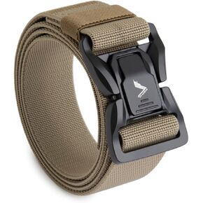 Fabio Valenti Men Belt,Tactical Belt,1.5 inch Stretch Nylon Golf Belt with Heavy Duty Seatbelt Buckle