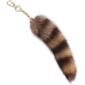Ikacvb Cute Furry Tail Keychain Fox Therian Tails Key Chains Women Cute Furry Tail For Cosplay Handbag Accessories Christmas