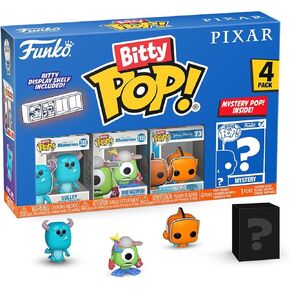 Funko Pop! Bitty: Pixar Mini Collectible Toys 4-Pack - Sulley, Mike Wazowski, Nemo & Mystery Chase Figure (Styles May Vary)