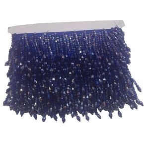 2 Yards Crystal Beaded Fringe Trim Lace Ribbon Tassel for Curtain Lamp Shade Dress Clothes Wedding Decoration DIY (Red)