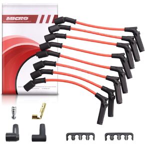 Micro 8.5mm Spark Plug Ignition Wires Compatible with Chevrolet GMC Cadillac Replacement for 1999-2006 LS1 Vortec 4.8L 5.3L 6.0L
