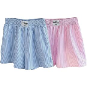 SweatyRocks Girl's 2 Pack Striped Shorts Letter Patched High Waisted Summer Shorts