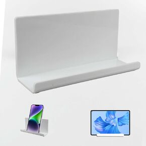 Pansyling Clear Acrylic Remote Control Holder Wall Mounted Phone Holder Stand for Tablet eReader Wall Storage Caddy Media Organizer with Charging Holes for iPad Kindle iPhone Samsung