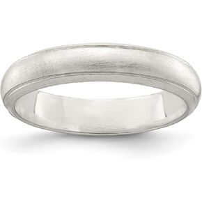 IceCarats 925 Sterling Silver 4mm Half Round Edge Plain Classic Wedding Band Ring