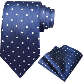 Mens ties, Polka Dot Ties for Men Neckties and Pocket Square Set for Wedding Business Party