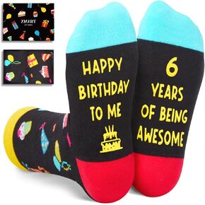 Zmart 6th Birthday Gifts for Boys - Socks for Boys Girls Age 6, Presents for 6 Year Olds, 6 Year Old Boy Gift Ideas, Black