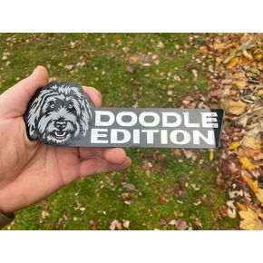 Dog Edition Car Badges Laser Cutting Car Vehicle Emblem,3D Car Badge Automotive Decals Stickers Funy Animal Decor Car Accessories Gifts for Car Truck Rv Boat Exterior Decoration (Doodle)