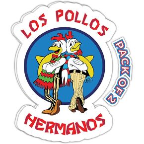 IMPERIAL VIBES – Los Pollos Hermanos Sticker - Vinyl Decal for Window– Waterproof Sticker for Truck – Indoor Outdoor Use for Car - Decal for Laptop, SUV, Wall and Door - 4 Inches 2 Pack - Imp 87