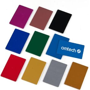 OMTech Metal Business Cards, 100 pc. 3.4x2.1 in. Metal Engraving Blank Set, Aluminum Black DIY Cards for Laser Engraver Machine, 0.008in Thick Multipurpose Metal Blanks for Home Office Customization in Kuwait