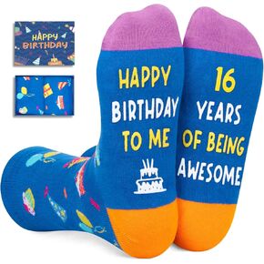 Zmart 16th Birthday Gift Ideas Socks - 16th Birthday Socks for 16 Year Old Boys Girls, Gift Ideas for 16 Year Old Teens