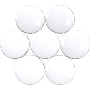 CleverDelights 30mm (1 3/16") Round Glass Cabochons - 50 Pack - Clear Transparent