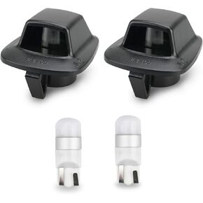 Bestview License Plate Lights Tag Lamp with Black Housing Cover 6000K White Bulbs Assembly Replacement for Dodge Dakota 1997-2011 Pickup Truck(Pack of 2)