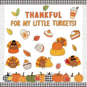 108Pcs Fall Thanksgiving Turkey Bulletin Board Classroom Decoration Set Autumn Turkey Pumpkin Cutouts Name Tag Plaid Border Trims Thankful Thanksgiving Party Supplies Chalkboard Wall Decor