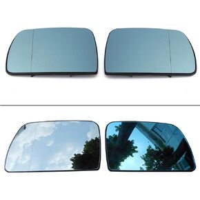 1 Pair Blue Heated Wing Mirror Glass for B.M.W X5 E53 1999-2006, 3.0i 3.0d 4.4i 4.4is 4.6is 4.8is.(51168408810(R)/ 51168408797(L))