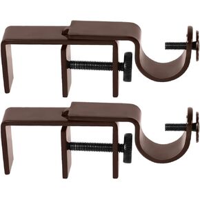 Outside Mount Vertical Blinds Curtain Rod Bracket (Black 2 Pack) No Drilling Drapery Rod Holders Over The Rail Track No Drill No Tools Required (Patent Depending)