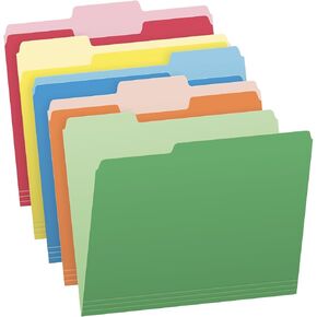 Pendaflex File Folders, Two-Tone Assorted Colors, Letter Size, 1/3 Cut Tabs, Office Organization, Box of 100 Folders (1006535)