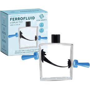 Square Ferrofluid Display Toy Bottle – Metallic Ferrofluid STEM Toy, Interactive Ferrofluid Magnetic Fluid with Neodymium Magnets, Educational Sculpture Magnetic Liquid Desk Toy - 50 ml
