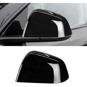 Compatible with Tesla Model Y Left Driver Side Mirror Cap Cover 2020 2021 2022 2023 2024,Side View Mirror Cover Replacement for Model Y Accessories, Glossy Black Door Rearview Mirror Cover