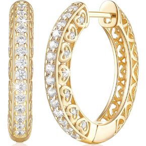 14K Gold Hoop Earrings Gold Earrings for Women’s Hoop Earrings Small Thick Gold Hoop Earrings Exquisite Diamond Hoop Earrings 25 mm