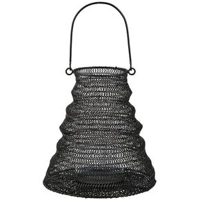 47th & Main Folding Hurricane Lantern Metal Candle Holder, Small, Black in Kuwait