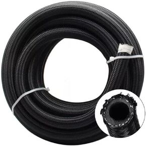 3/4" Fuel Line Hose 12AN 10FT Braided Nylon Stainless Steel CPE Oil Fuel Gas Line Hose Coolant Hose Fuel Line Pump Gas, Exhaust Gas, Vacuum, Hydraulic Oil Diesel Hose Line