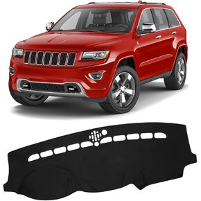 FIILINES Dash Cover for Jeep Grand Cherokee 2011-2021 (NOT for Jeep Cherokee & Grand Cherokee L), Dashboard Mat Cover Car Accessories Sunshade Nonslip Mesh Protector No Glare Black