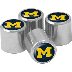 NCAA Michigan Wolverines Metal Tire Valve Stem Caps, 4-Pack