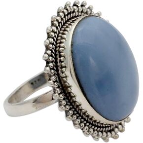 NOVICA Artisan Handmade Opal Cocktail Ring Indian Jewelry with .925 Sterling Silver Serenity Birthstone 'Blue Promise'